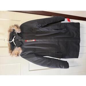 Eddie Bauer NWT 650 down fill jacket black waterproof removable hood size Medium